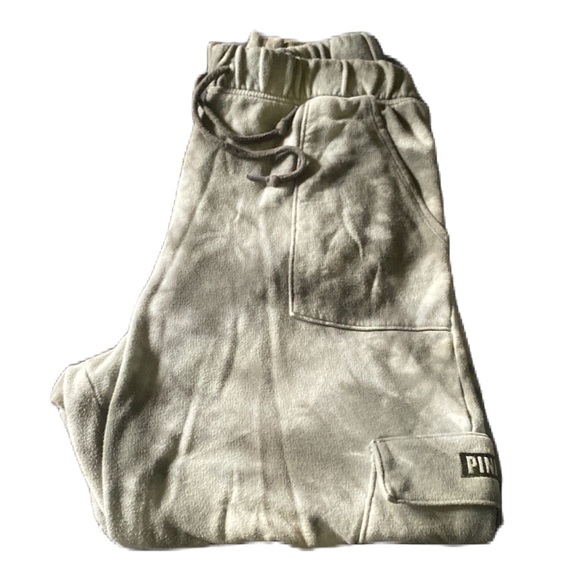 VS PINK tie dye cargo joggers front side pockets LARGE - Picture 4 of 9